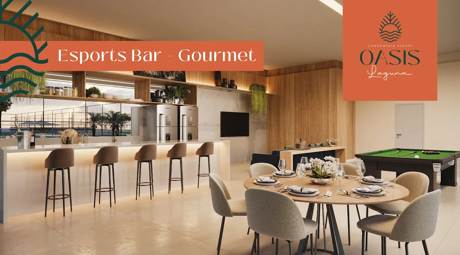 Espaço gourmet do Oásis Laguna