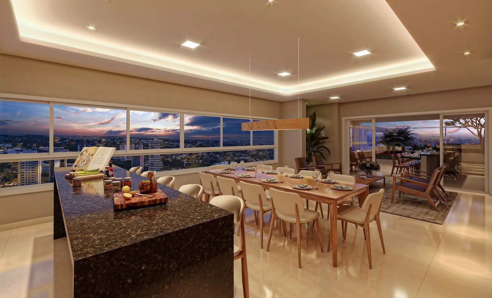 Espaço gourmet do Duo Sky Garden